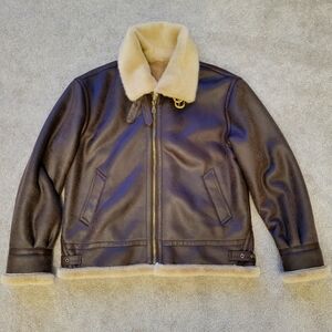 B3 Faux Leather Bomber Jacket